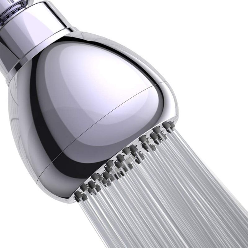 Silver Round Showerhead Standard Spray Pattern Wall-Mount Showerhead