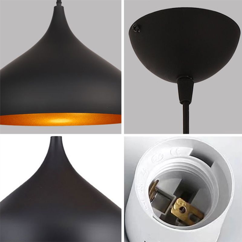 1-Light Cone Pendant Lights Contemporary Metal Macaron Pendant Lighting