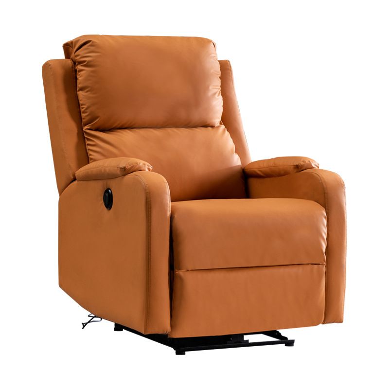 Manial-Push Back Standard Recliner Solid Color Faux Leather Recliner Chair