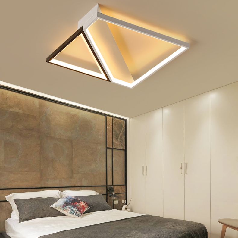 Plafoniera da incasso in metallo a cubo quadrato bianco minimalista a LED per camera da letto