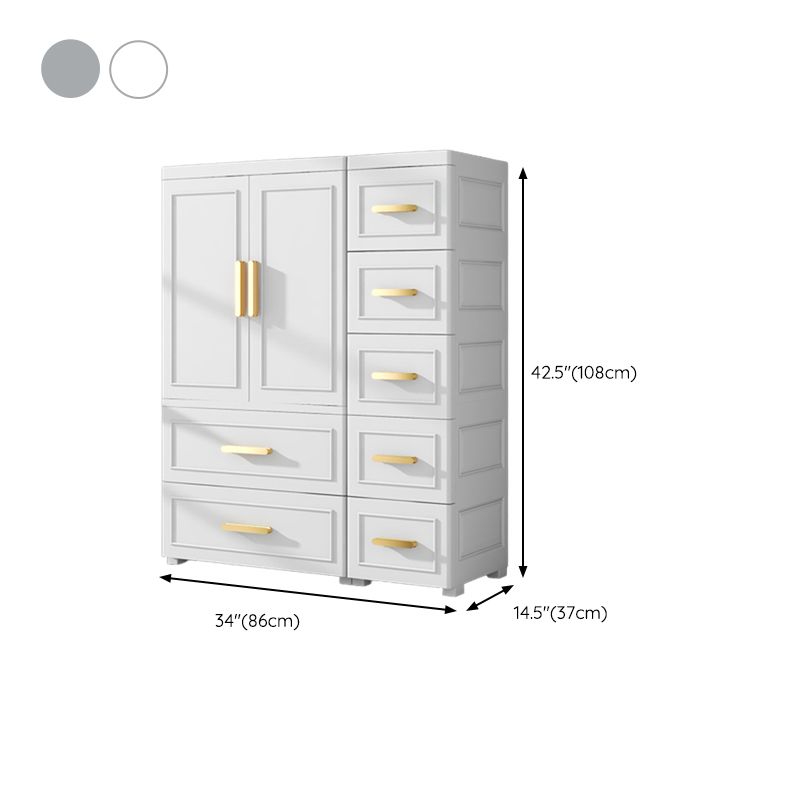 Contemporary Kids Closet Glossy Coat Locker With Door and Shelved