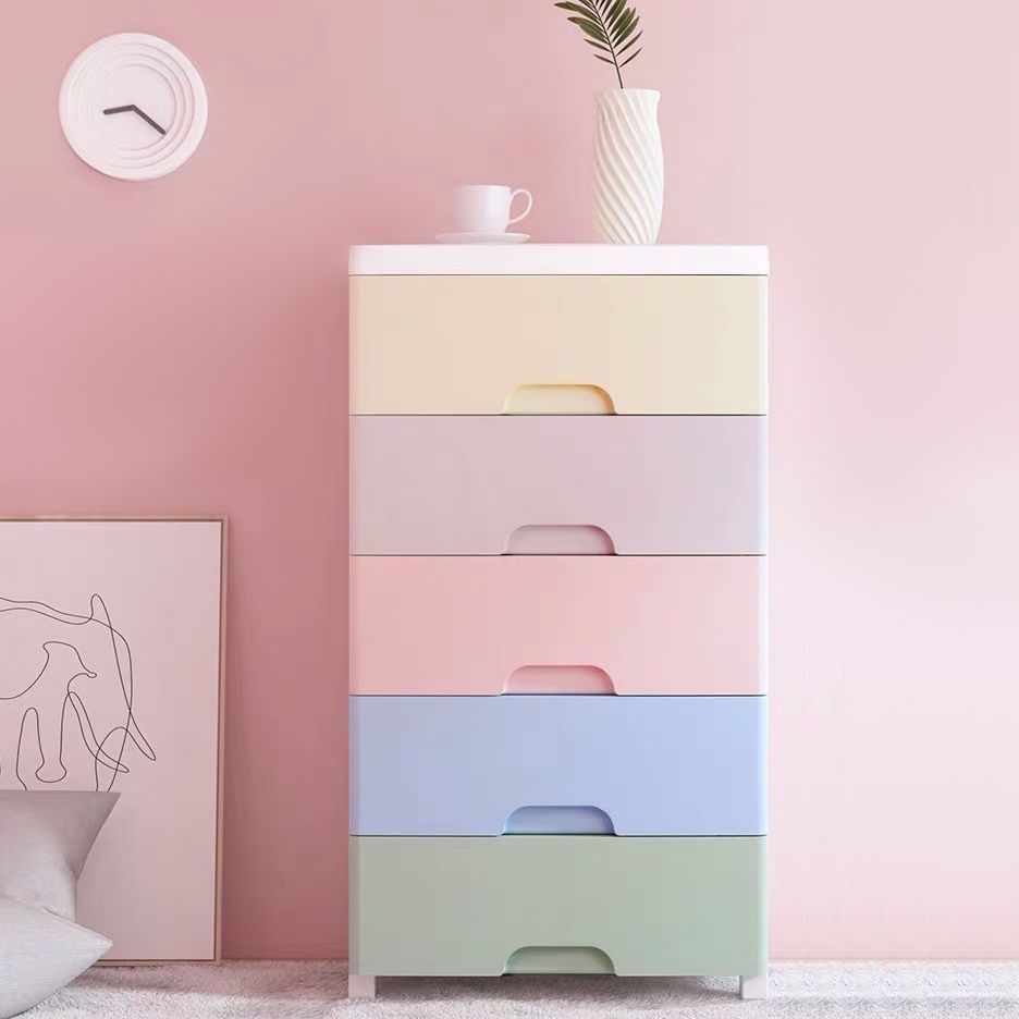 Scandinavian Baby Dresser Plastic Nursery Dresser with Drawers for Bedroom