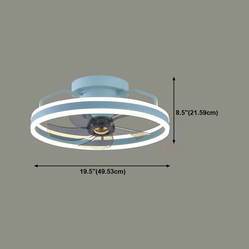 LED Ceiling Fan Lamp Minimalist Style Metal Flush Mount Ceiling Light for Bedroom