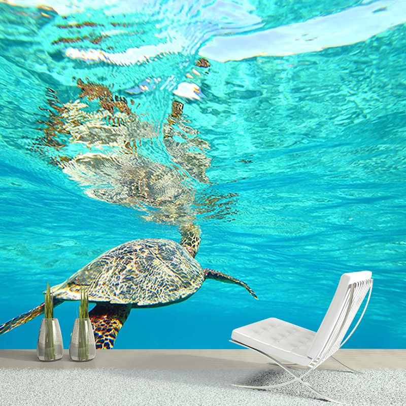 Photography Sea Turtle Wall Mural Environmental Mildew Resistant Wall Mural