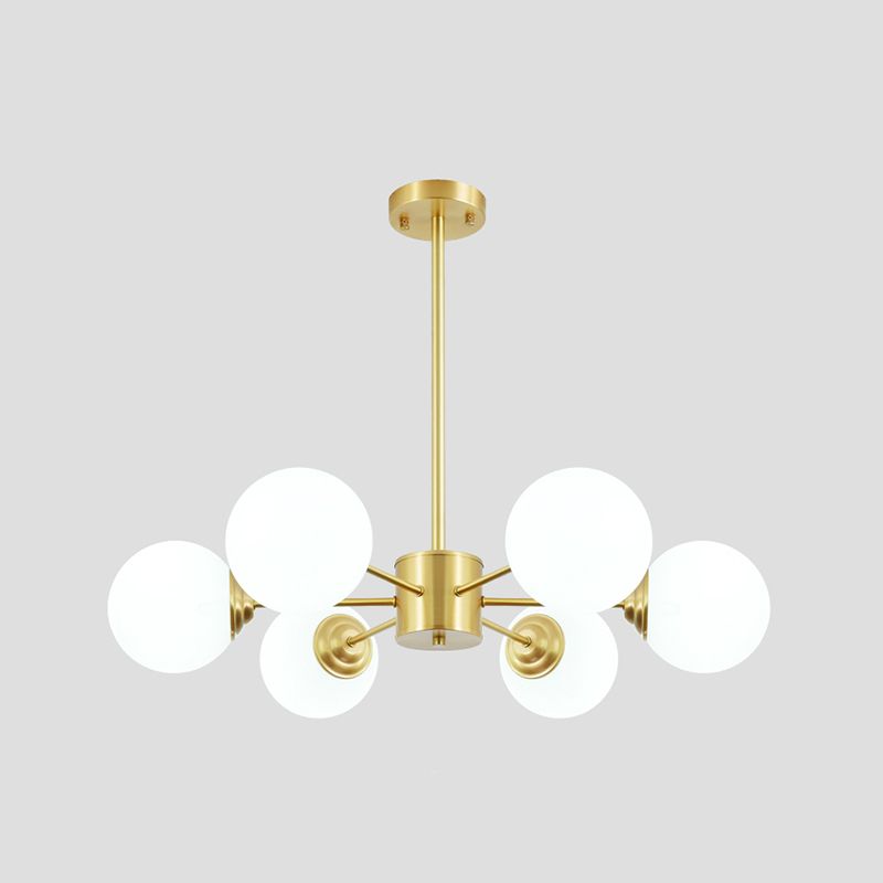 Modern Chandelier Light Fixtures Multi-Head Suspension Pendant Lamps with Glass Shade