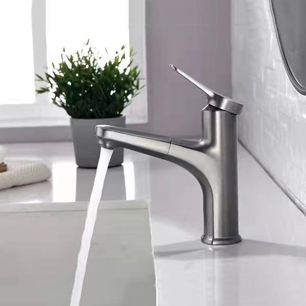 Modern Vessel Faucet Copper Single Handle Retractable Vessel Faucet