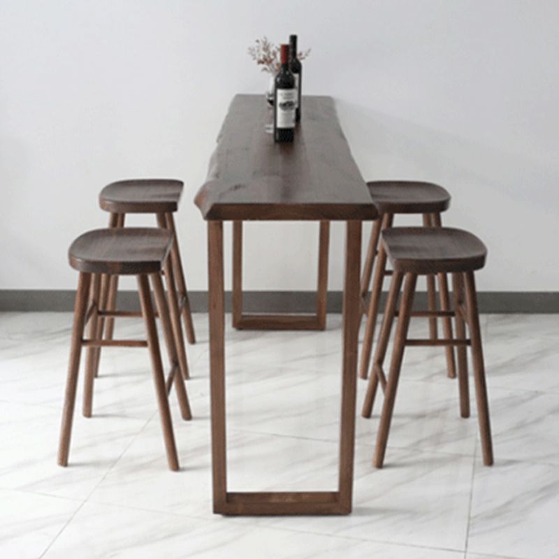 Modern Style Rectangle Bar Table pine Solid Wood Brown Colour Bar Dining Table