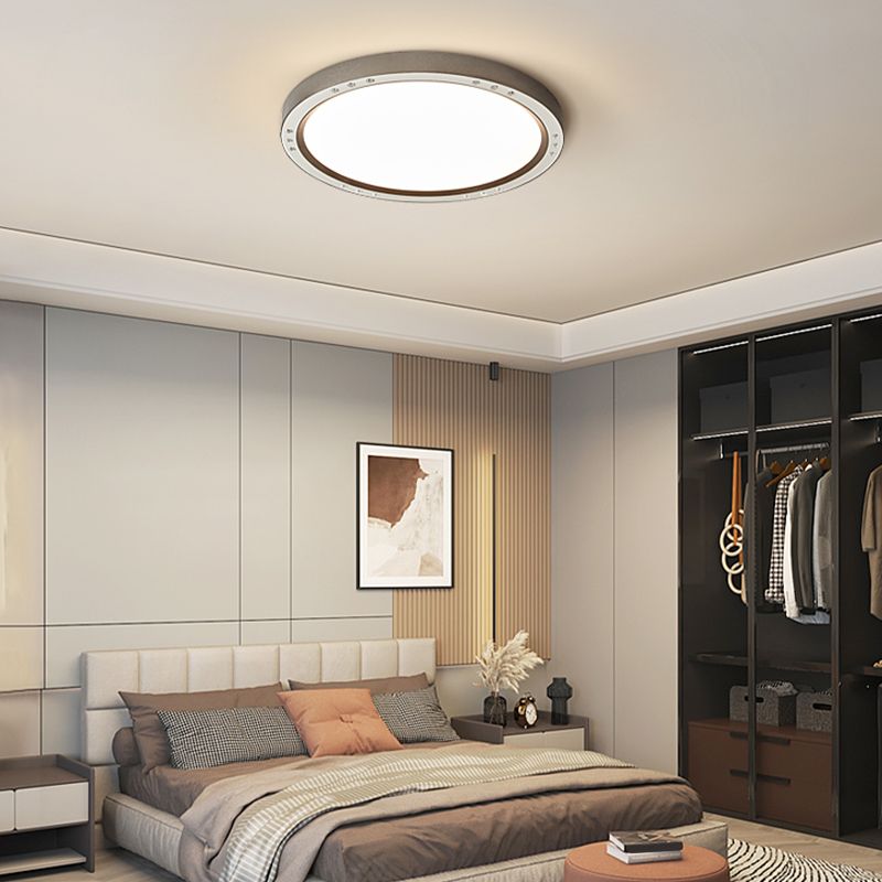 Minimalism LED Flush Mount Circular Metal Ceiling Light Fixture for Bedroom