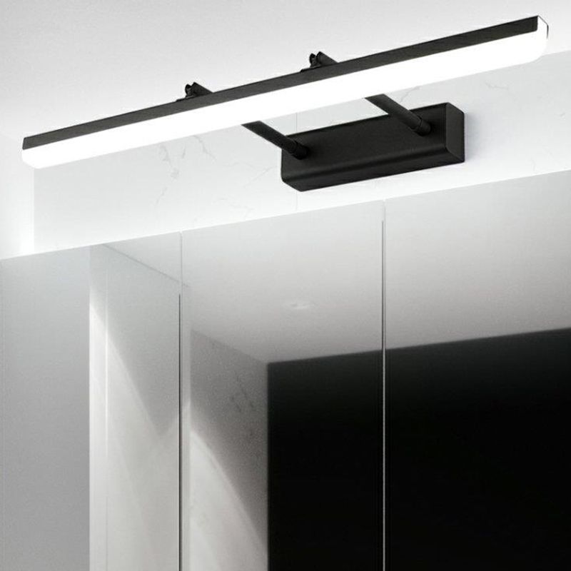 1-Light Minimalist Metal Vanity Light Straight Adjustable Mirror Light for Bathroom