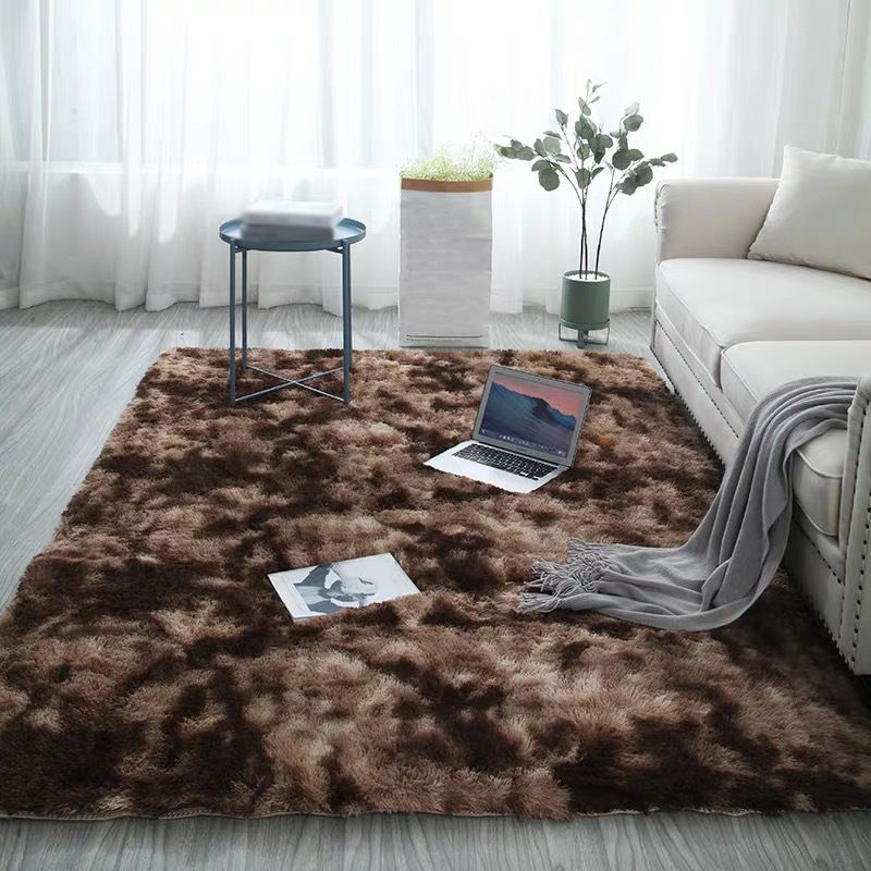 Yellow Casual Rug Polyester Tie-dye Rug Washable Rug for Living Room