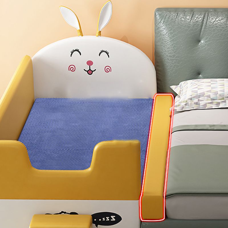 Modern Upholstered Toddler Bed Headboard Kids Bed with Guardrail