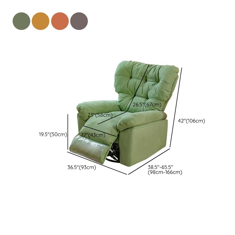 Metal Frame Standard Recliner Solid Color Microsuede Recliner Chair with Tufted Back