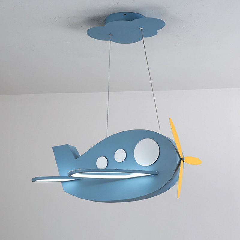 Vliegtuigvormige babykamer kroonluchter metalen LED cartoon plafond suspensielamp