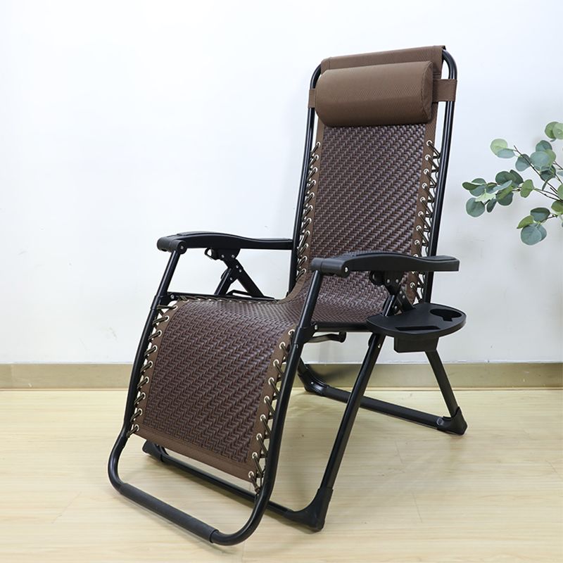 Contemporary Brown Recliner Chair Single Standard Recliner in Metal