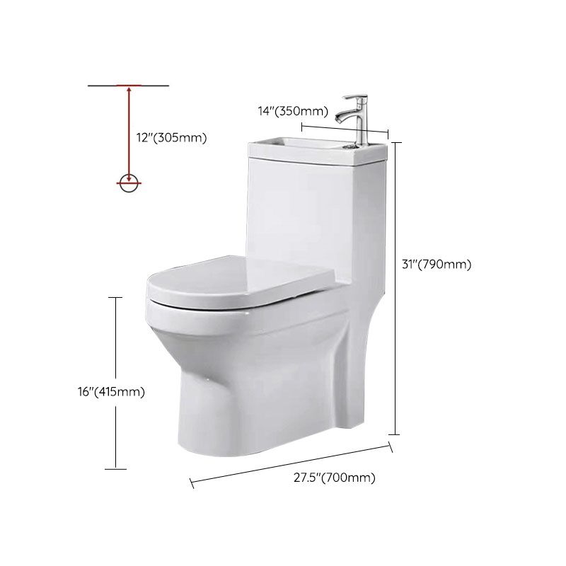 Modern Porcelain Toilet Floor Mount Siphon Jet One-Piece Toilet Flush Toilet