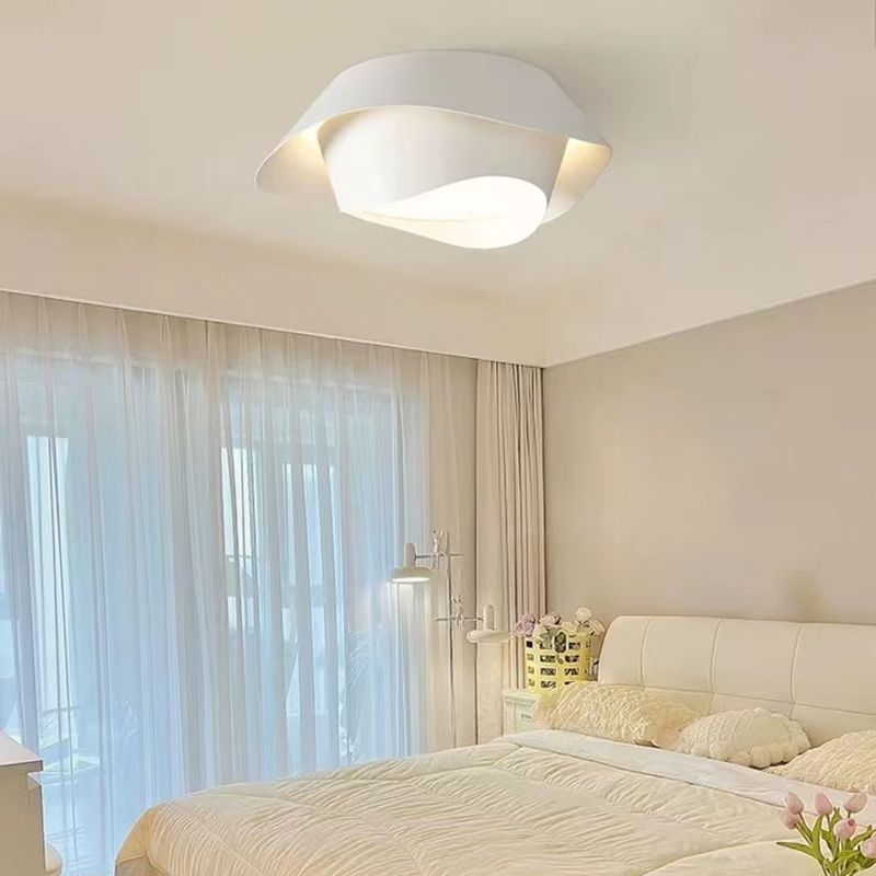 Contemporary White Ceiling Light LED Flush Mount Lighting for Bedroom