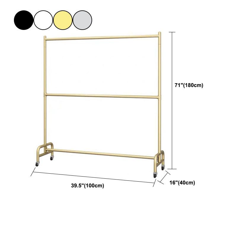 Contemporary Coat Rack Free Standing Metal Hall Stand with Wheels