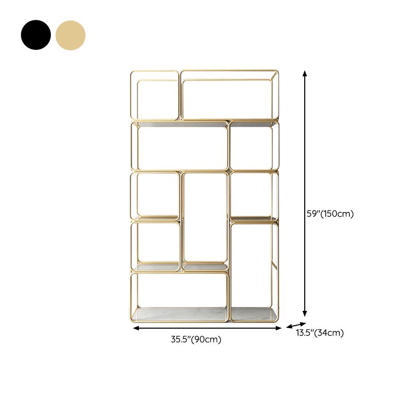 Modern Metal Book Shelf Open Shelf Bookcase with Shelves for Study Room