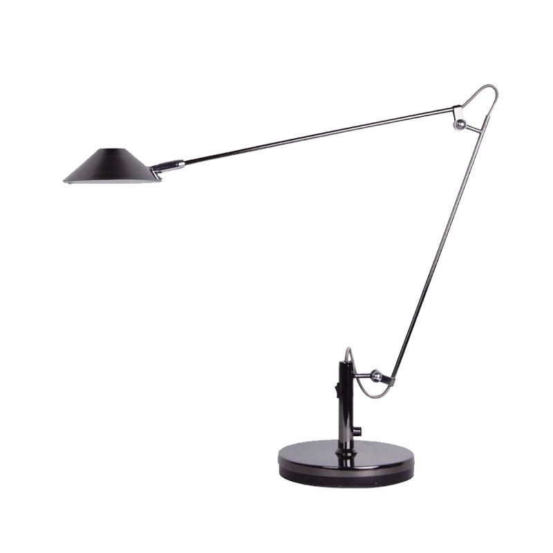 Black Conical Table Lighting Industrial Metal LED Office Task Lamp with Adjustable Long Arm