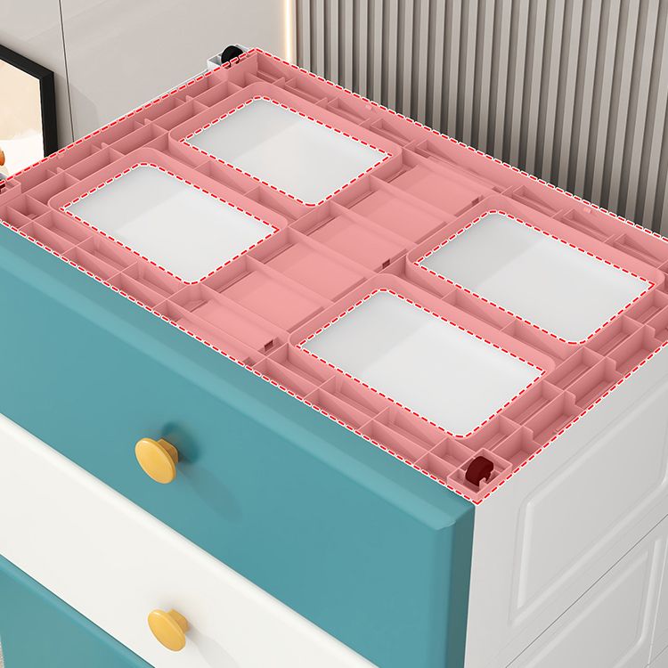 Modern Nursery Dresser Plastic Kids Nightstand with 5 Drawers