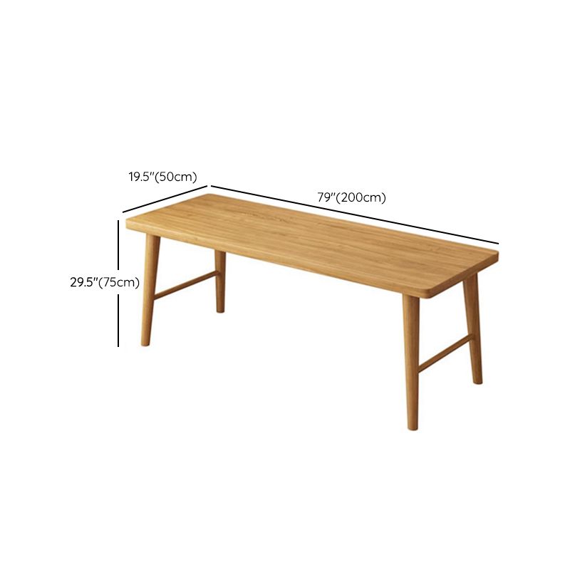 Modern Solid Wood Rectangle Office Desk 29.53" Tall Natural Writing Desk