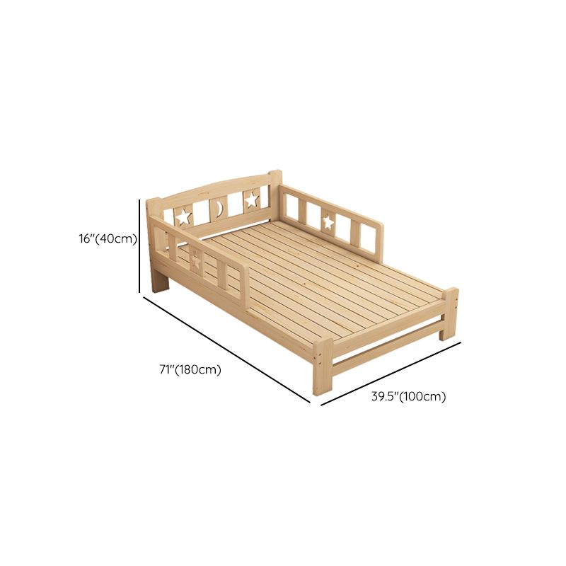 Modern Style Solid Wood Bed Slat Low Profile Standard Bed in Natural