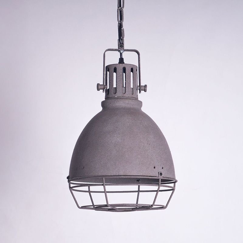 1 Light Bowl Light Kit Retro Industrial Metal Hanging Light mit hängenden Kette für das Restaurant