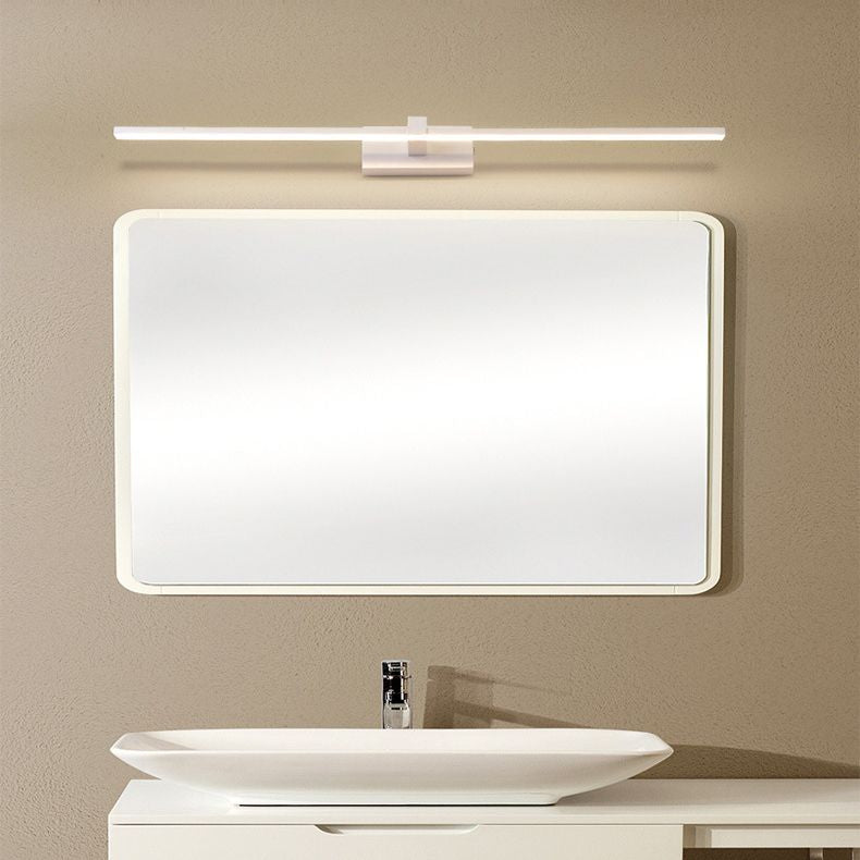 Metal linear Shade Mirror Wall Lights Modern 1 Head Wall Mount Fixture in White