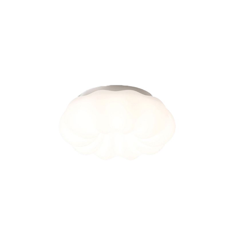 Modern Simplicity LED Flush Mount Cloud Shape Plastic Ceiling Light in White