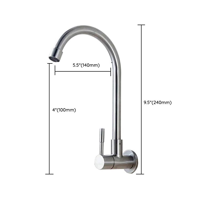 Stainless Steel Kitchen Faucet Single Handle Gooseneck Faucet