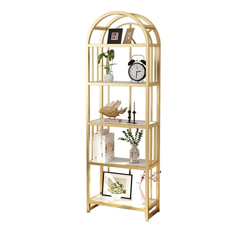 Modern Style Bookcase Metal Open Back Etagere Bookshelf for Home Office