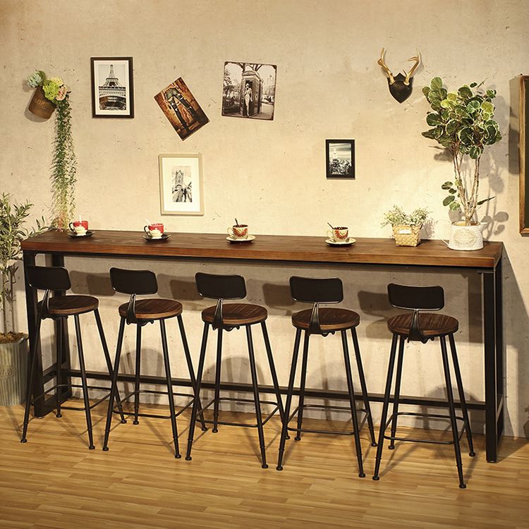 Modern Coffee Shop Cocktail Bar Table Trestle Natural Counter Height Dining Table