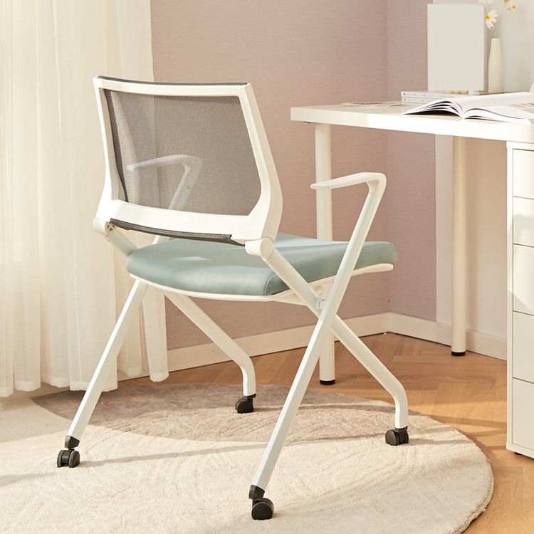 Fixed Arms Office Chair No Distressing Ergonomic Modern Desk Chair with Wheels