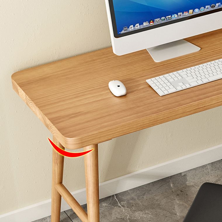 Modern Rectangular Writing Desk H-Shape Solid Wood Office Desk for Home