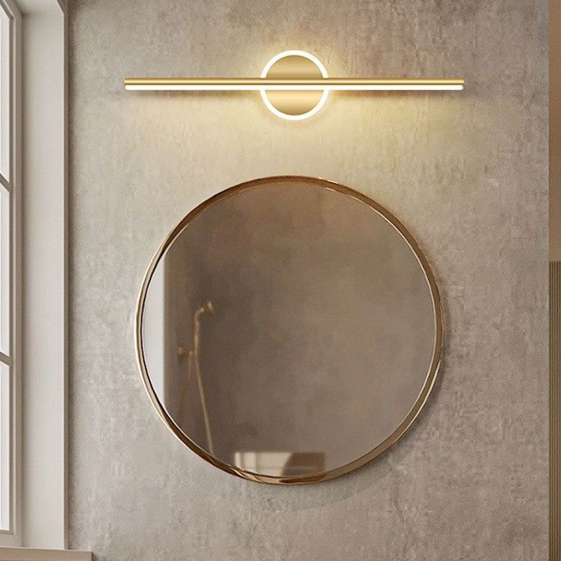 Metal Linear Vanity Lighting Modern 1-Light Vanity Lamp in Gold