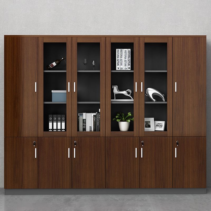 Contemporary File Cabinets Solid Wood Frame Vertical File Cabinet with Key Lock Office