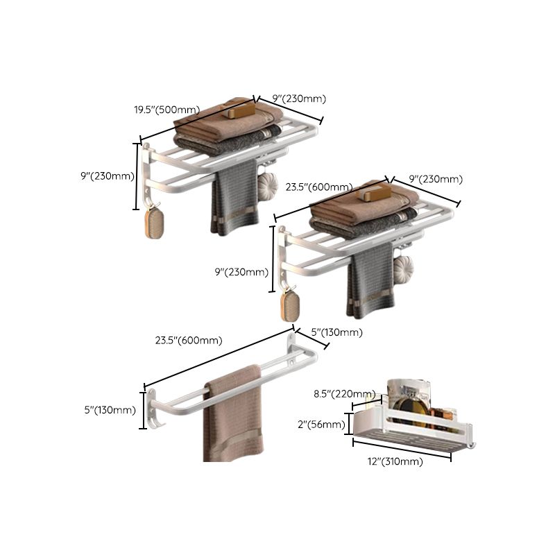 Modern White Bathroom Accessory As Individual Or As a Set in Metal