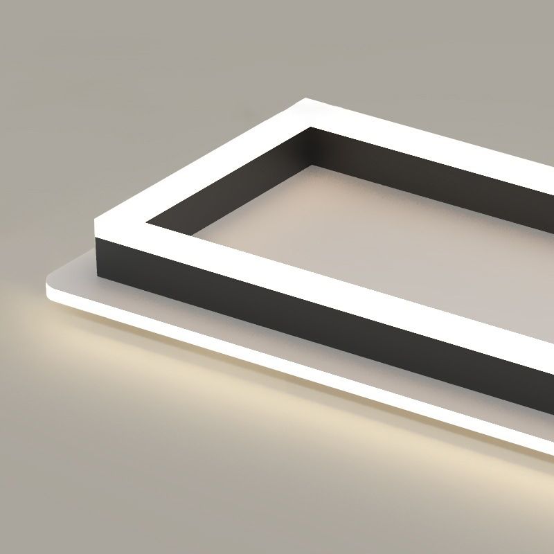 LED Modern Metal Flush Mount Rectangle Shape Ceiling Light with Acrylic Shade for Passage