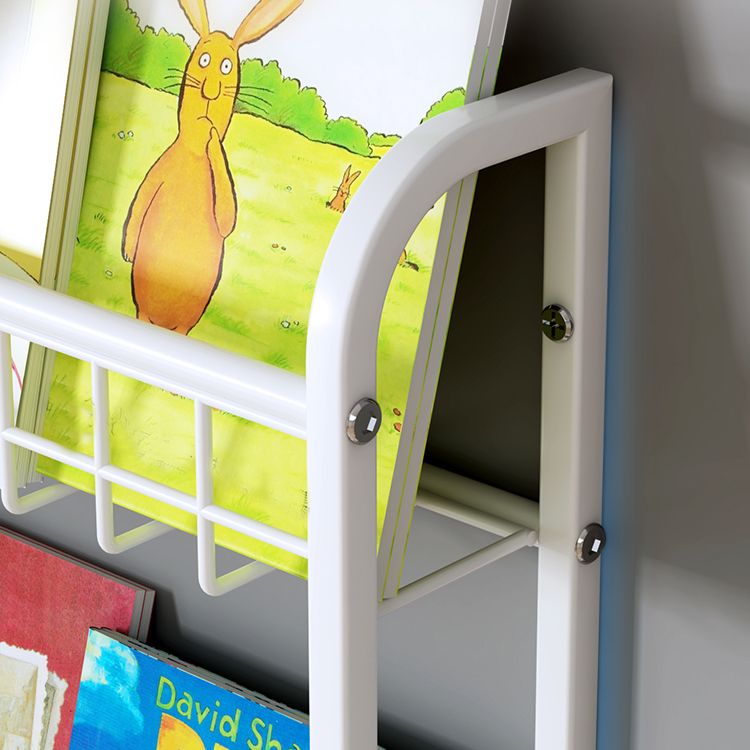 Modern Wall Mounted Bookcase Metal Open Back Book Display for Children