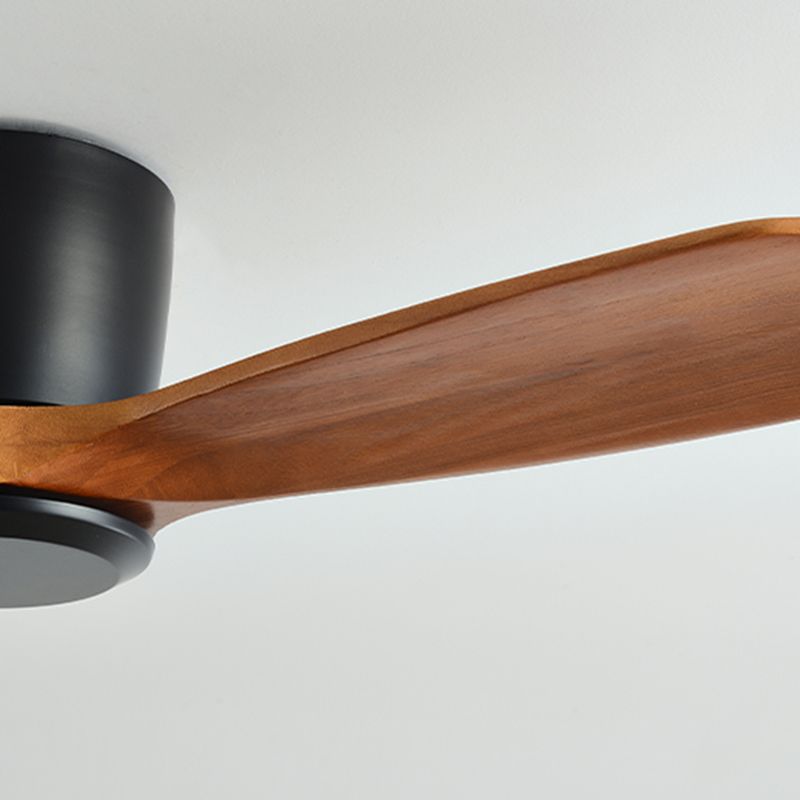 Nordic Style LED Ceiling Fan 2-Blade Fan Lighting with Wood for Restaurant