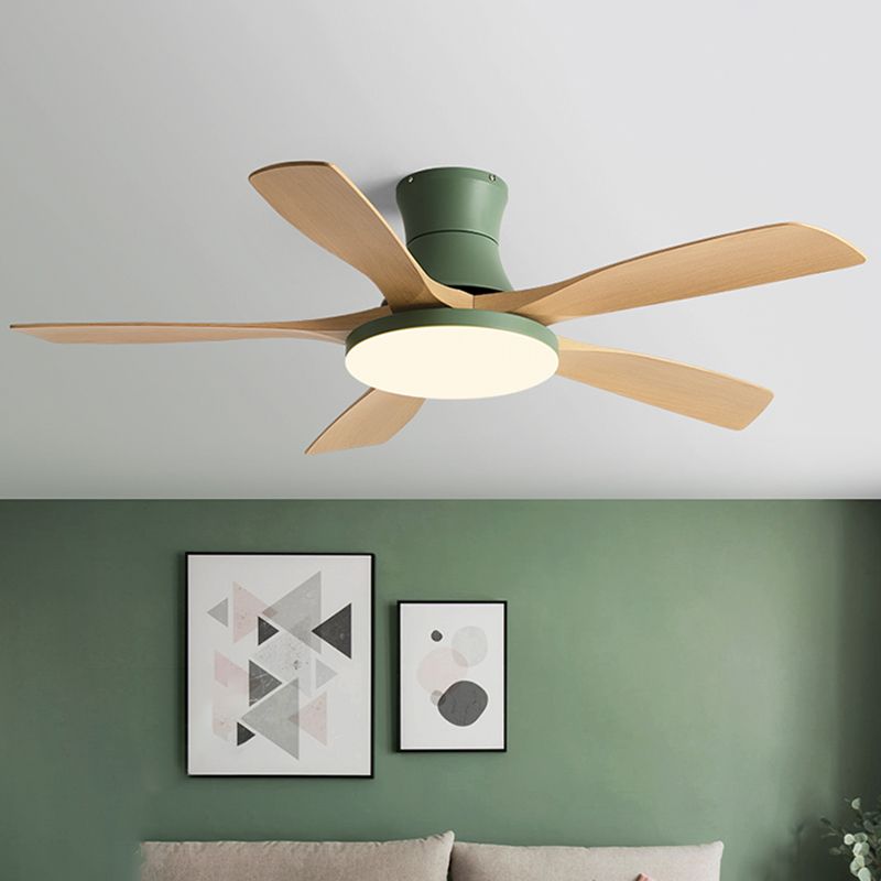 Fan Shape Metal Ceiling Fan Modern Style 1-Light Ceiling Mount Fans Fixture