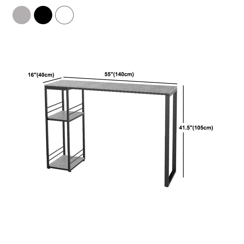 Industrial Stone Bar Dining Table Rectangle Bar Dining Table with Sled Base