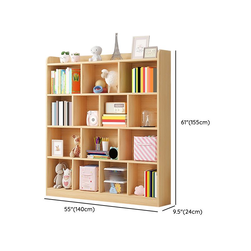 Scandinavian Wood Storage Bookcase Freestanding Book Shelf in Pine