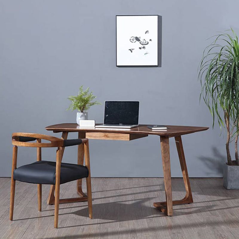 30" H Ash Office Desk Contemporary Writing Desk in Matte Finish