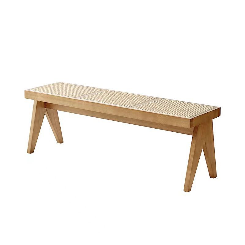 14.82-inch Width Solid Wood Bench Tropical Rectangle Seating Bench