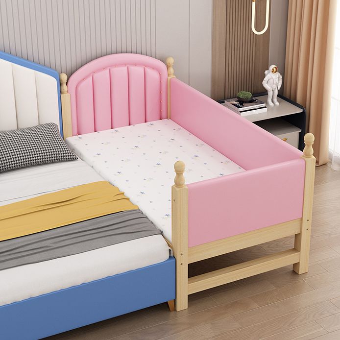 Solid Wood Frame Nursery Bed with Guardrails and Mattress Baby Crib