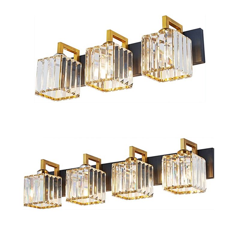 Golden Bath Vanity Lighting  2/3/4-Light Crystal Light for Bathroom