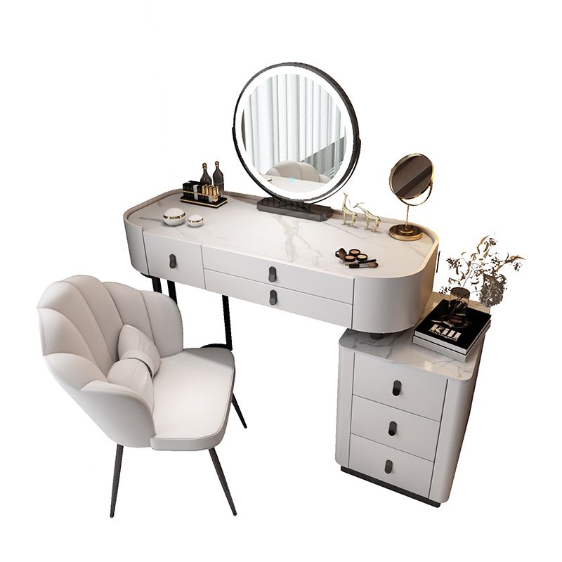 Glass/Stone Make-up Vanity Modern Vanity Dressing Table with Storage Drawers