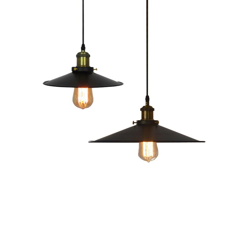 1 Light Cone Ceiling Pendant Industrial Style Metal Hanging Light Fixtures for Restaurant