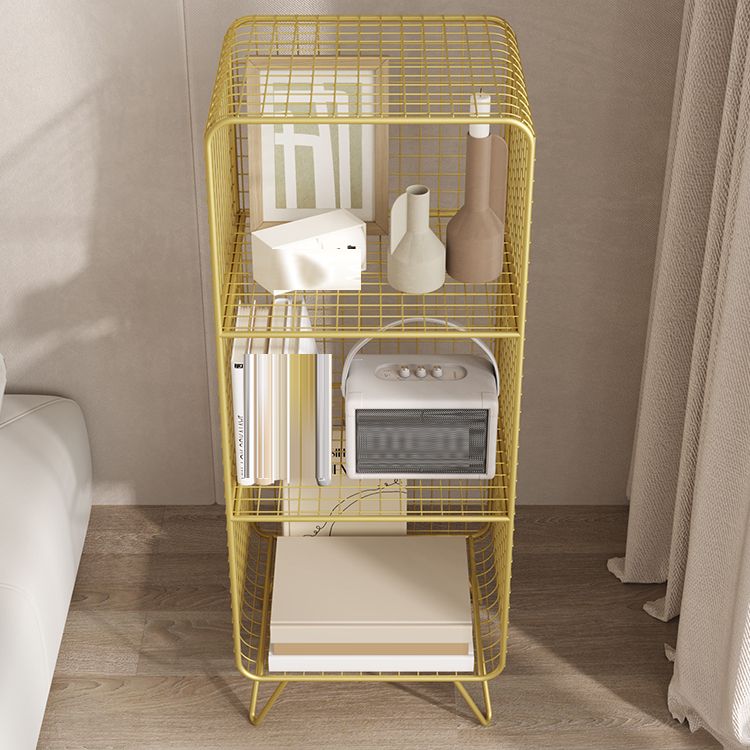 Contemporary Iron Nightstand Open Storage Night Table with Legs